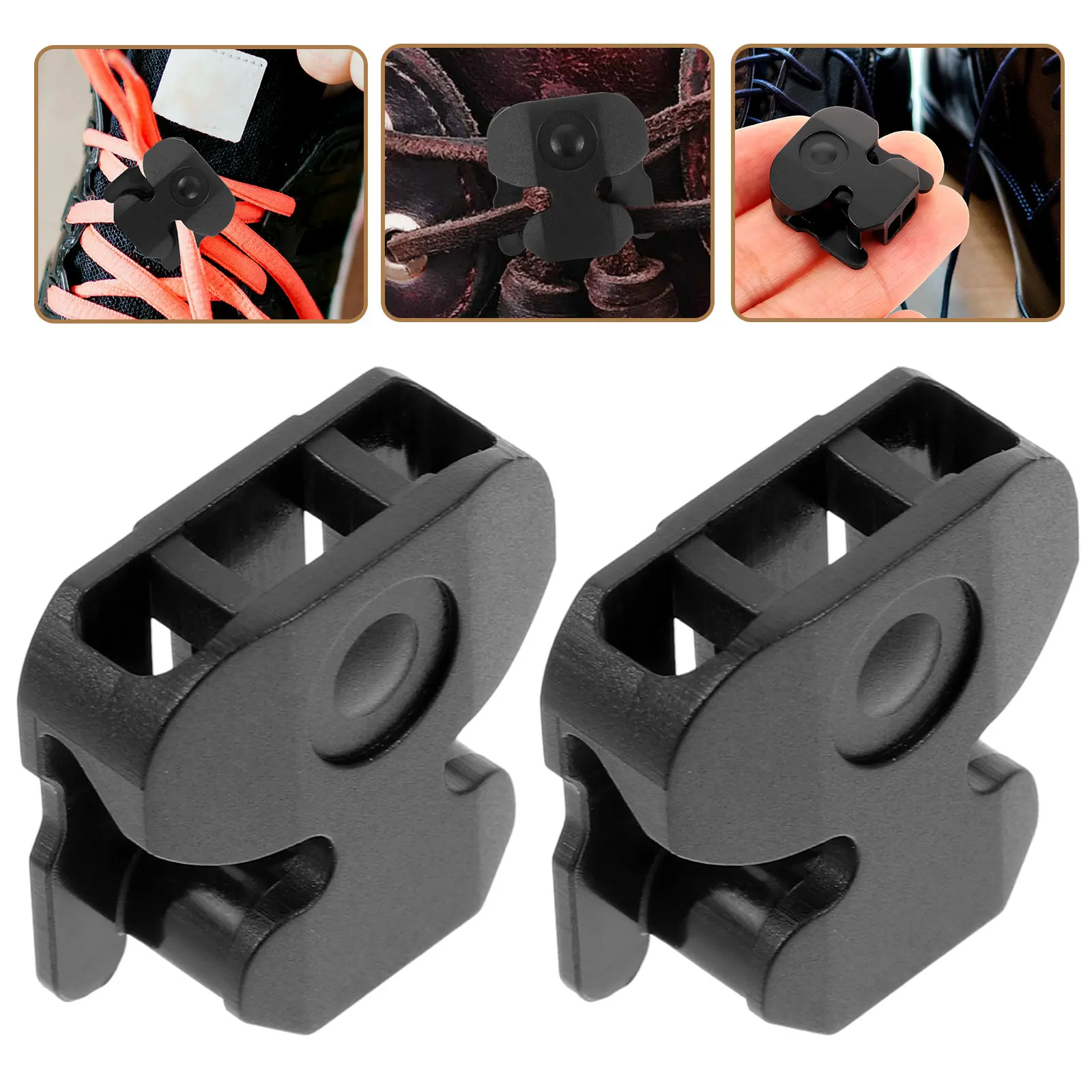 

1Pair Plastic Shoelace Buckle Locks Anti-Loosening Lace Fastener for Sneakers Running Shoes Students Adults Easy Quick Secure