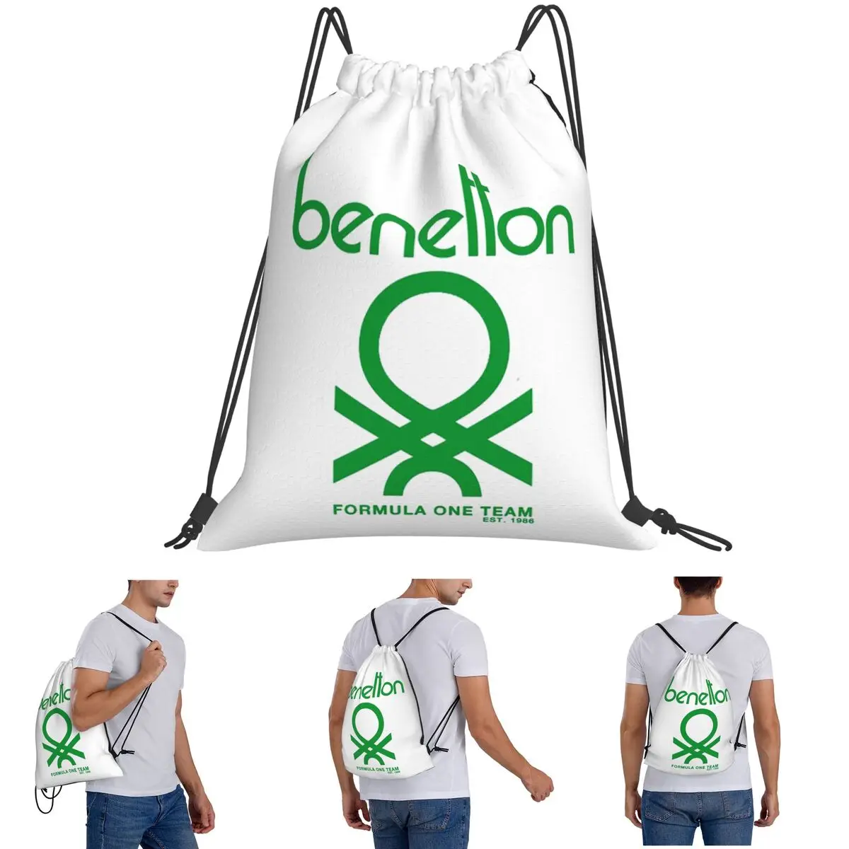 

Benetton Backpacks Fashion Drawstring Bundle Pocket Sports Bag Book Bags for Travel School