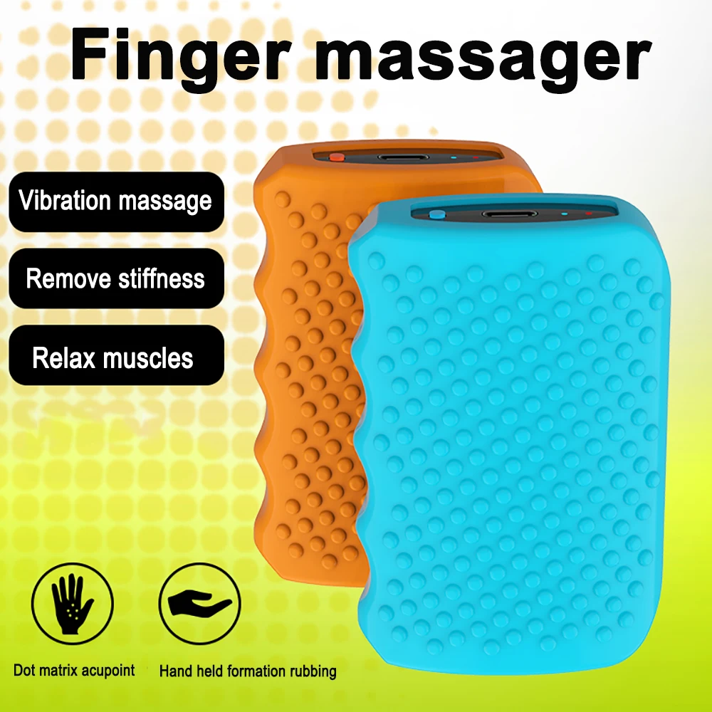 Finger Massager Machine Hand Held Electronic Vibration Relaxation Finger Muscle Silicone Dot Matrix Acupoint Hand Massager