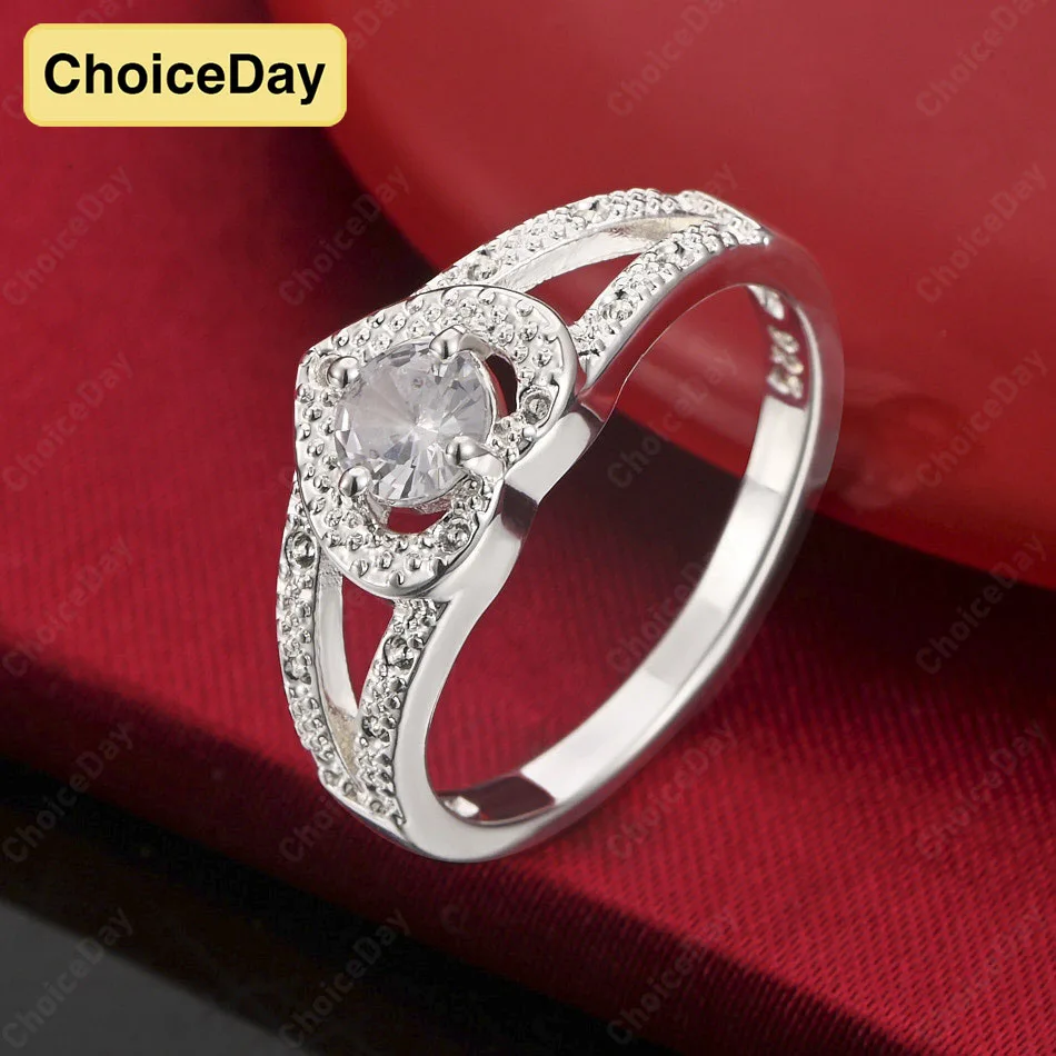 

ChoiceDay Fashion 925 Sterling Silver 6-10 Exquisite Heart-Shaped Zircon Ring Women's Accessories Temperament Jewelry
