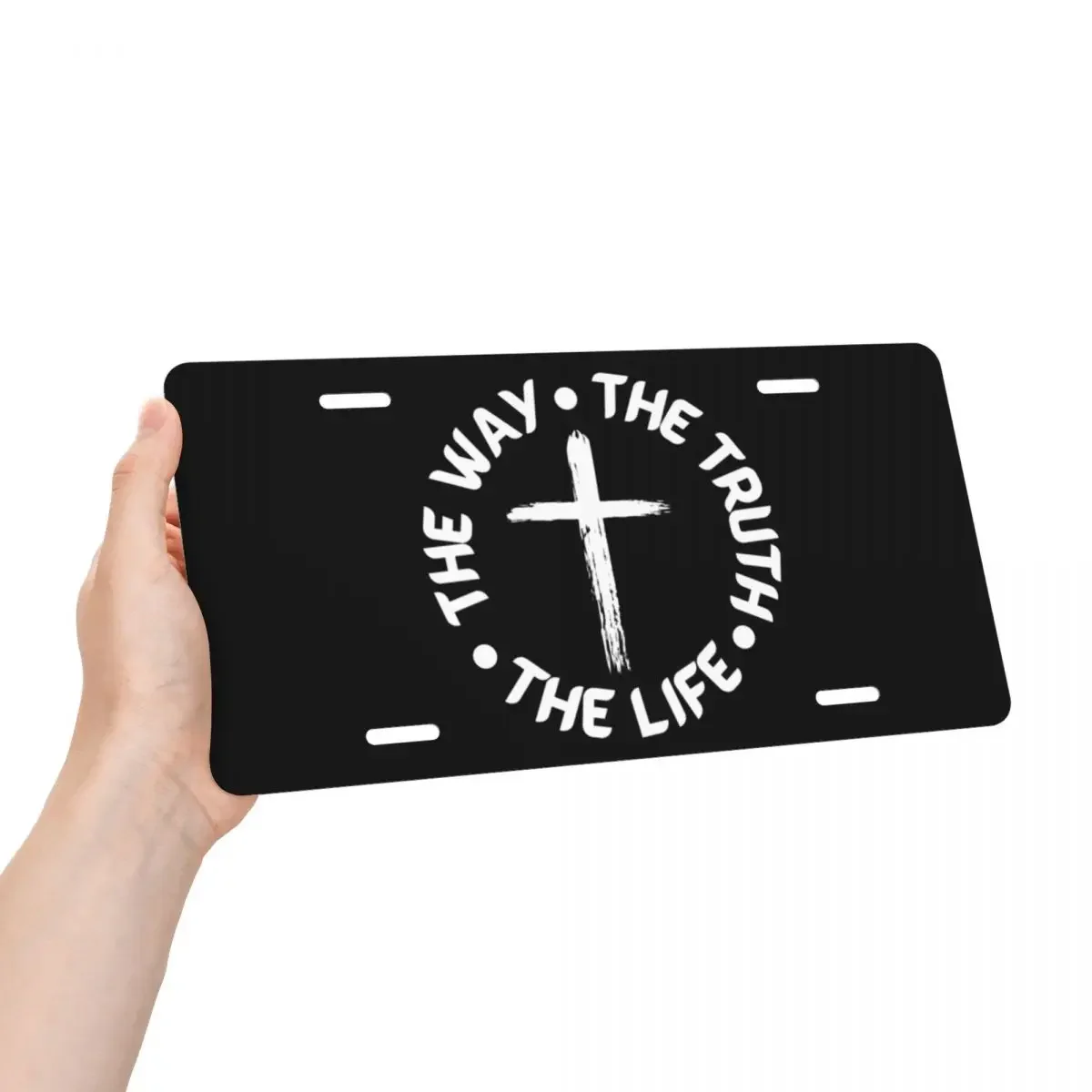 The Way The Truth The Life License Plate Jesus Christ Cross Decorative Car Front License Plate Aluminum Metal Sign Vanity Tag