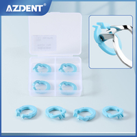 AZDENT 4PCS Dental Resin Clamping Ring Separator Ring Sectional Contoured Metal Matrices Holder Matrix Fixed Clamp Autoclavable