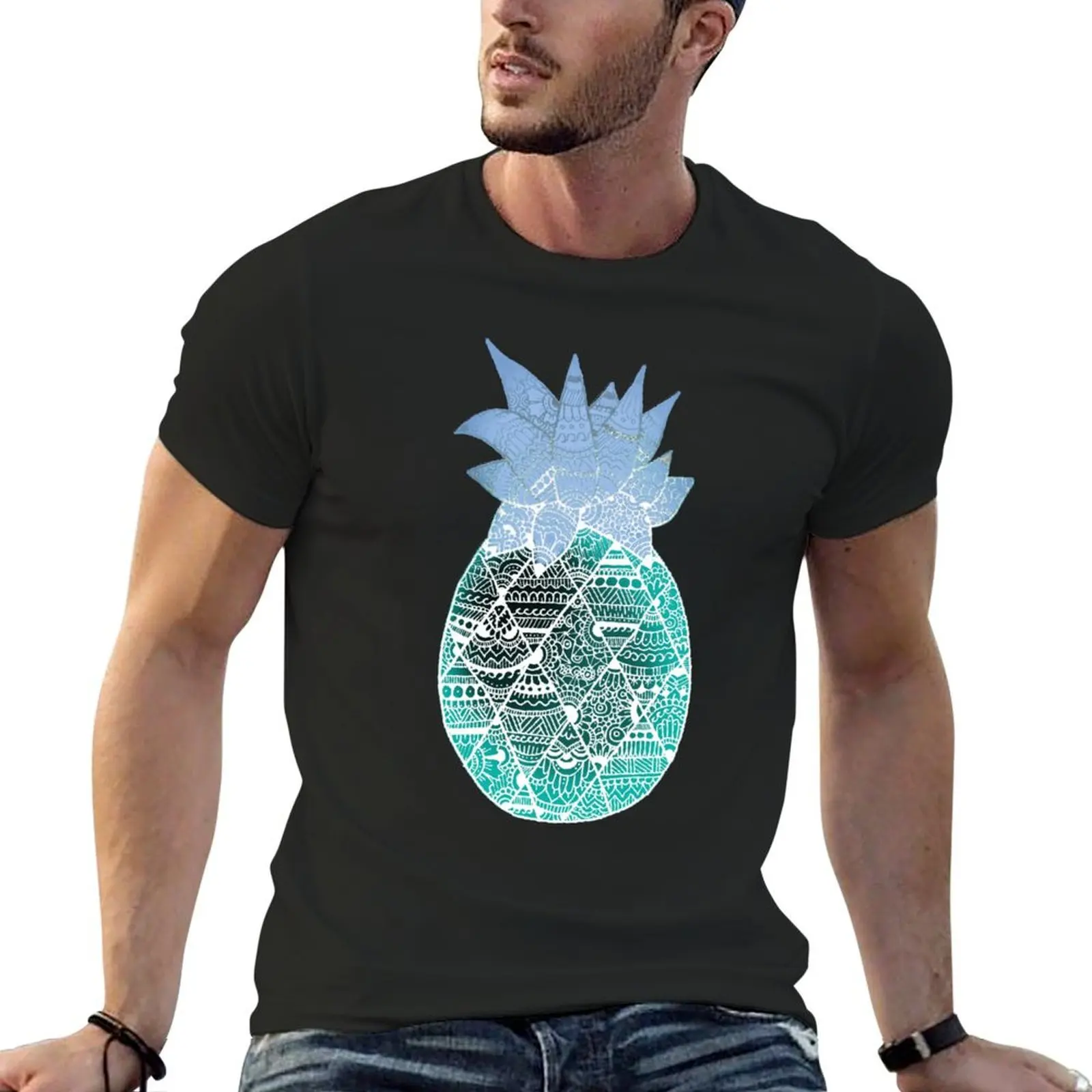 

Pineapple: White/Blue T-Shirt aesthetic clothes anime tshirt mens t shirts casual stylish