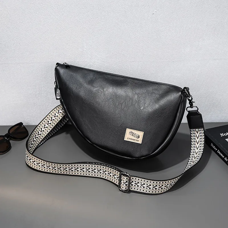 

Сумки через плечо с седлом, мужская сумка через плечо в японском стиле, мягкая сумка через плечо из искусственной кожи, уличная велосипедная сумка на спине