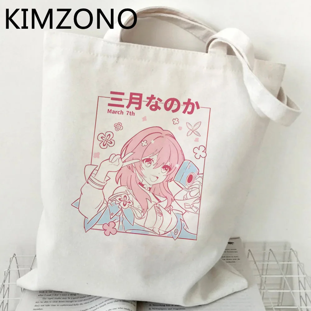 Honkai Star Rail shopping bag bolsas de tela jute bag canvas reusable shopping tote bag jute shoping woven reciclaje cabas