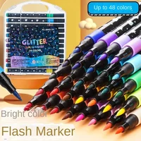 24/48/72/96 Colors Dual Brush Tip Glitter Art Markers Metallic Paint Marker Pens DIY Crafts Birthday Cards, Making Poster, Album 5