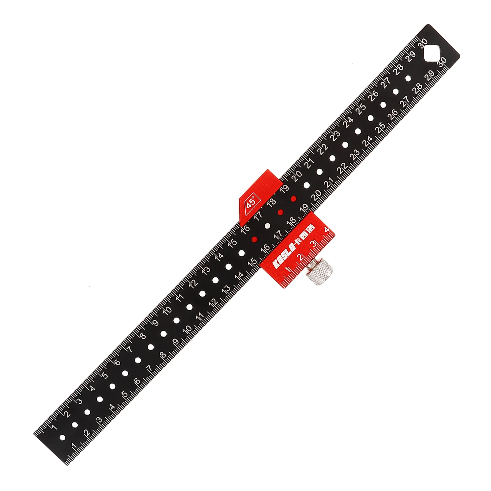 النجارة تحديد المواقع حاكم 30 سنتيمتر الفولاذ المقاوم للصدأ الأسود المعادن أداة قياس الأحمر تحديد المواقع كتلة الدقة نجار الحكام