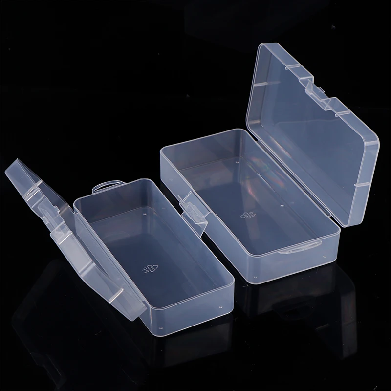 ● Nail Art Storage Box Nail Parts Organizer Clear Cuboid Plastic Container Packaging Case For Nail Brush File Manicure Tools view 4