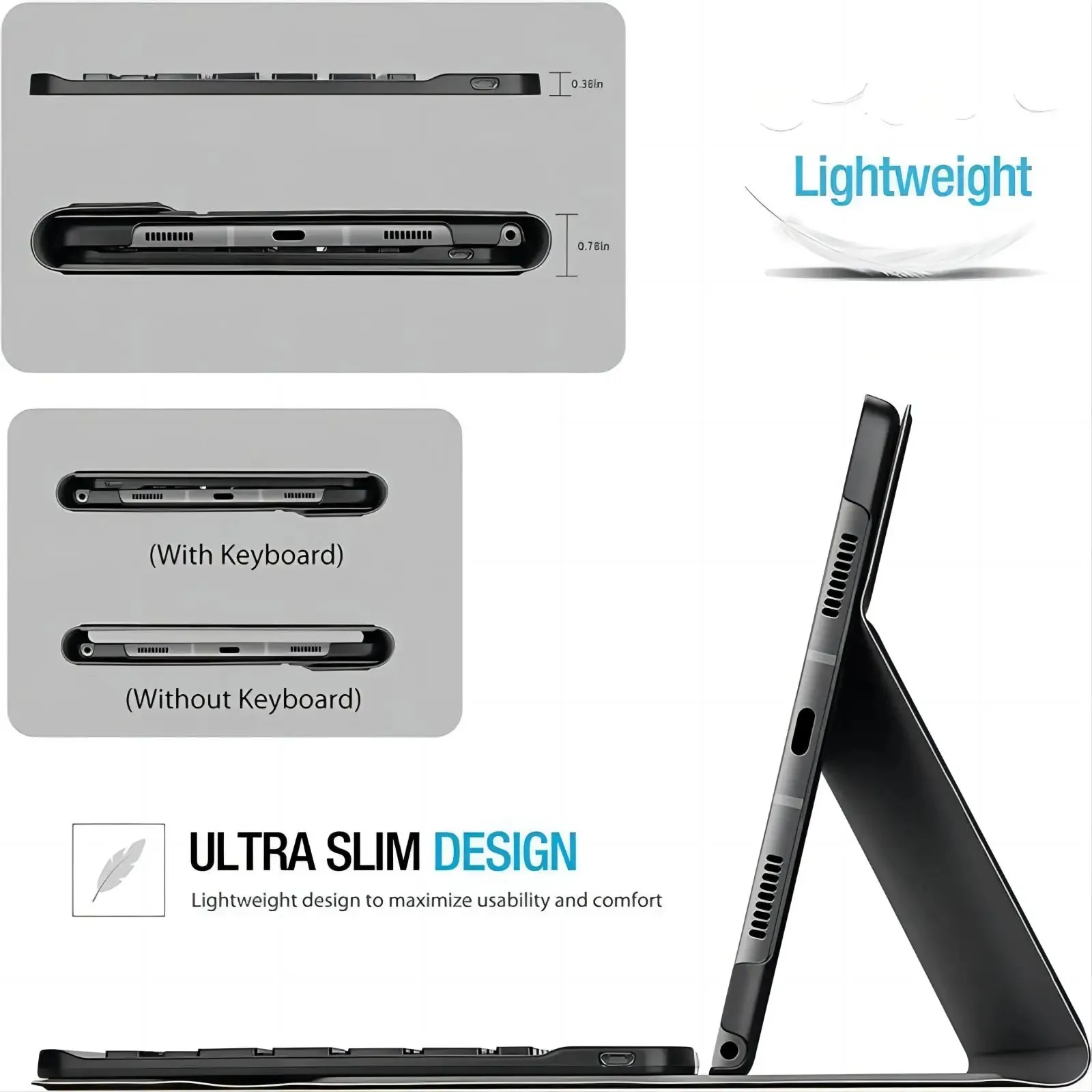 Keyboard Case For Samsung Galaxy Tab A 10.1 Inch 2016 SM-T580/T585 Backlight Detachable Keyboard With Leatther For Galaxy T587
