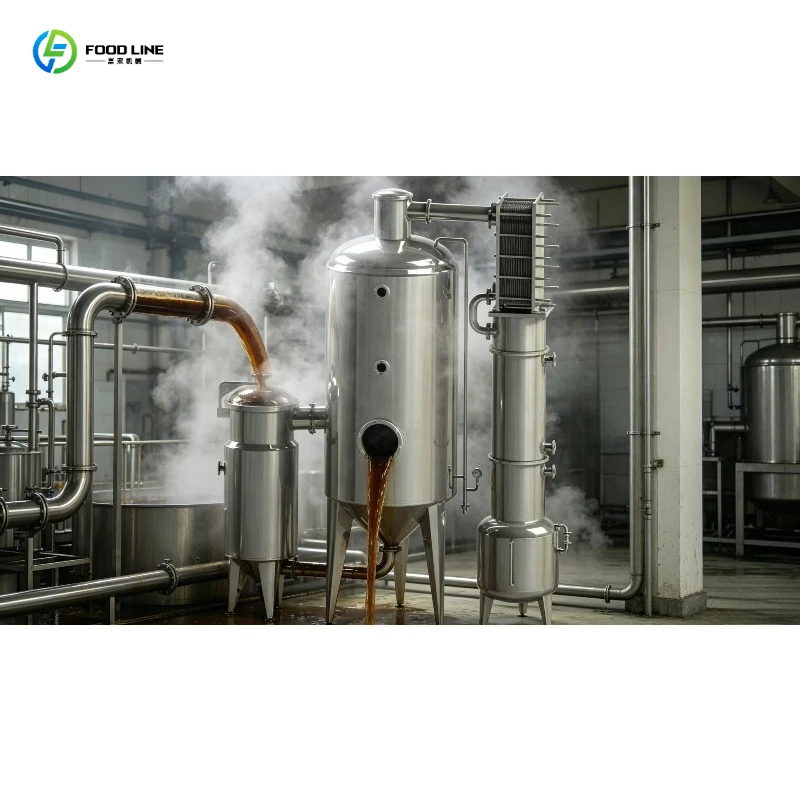 Evaporation Machine Liquid Concentrating Unit Steam Heating Energy-Saving Low Temp for Seafood Broth Processing