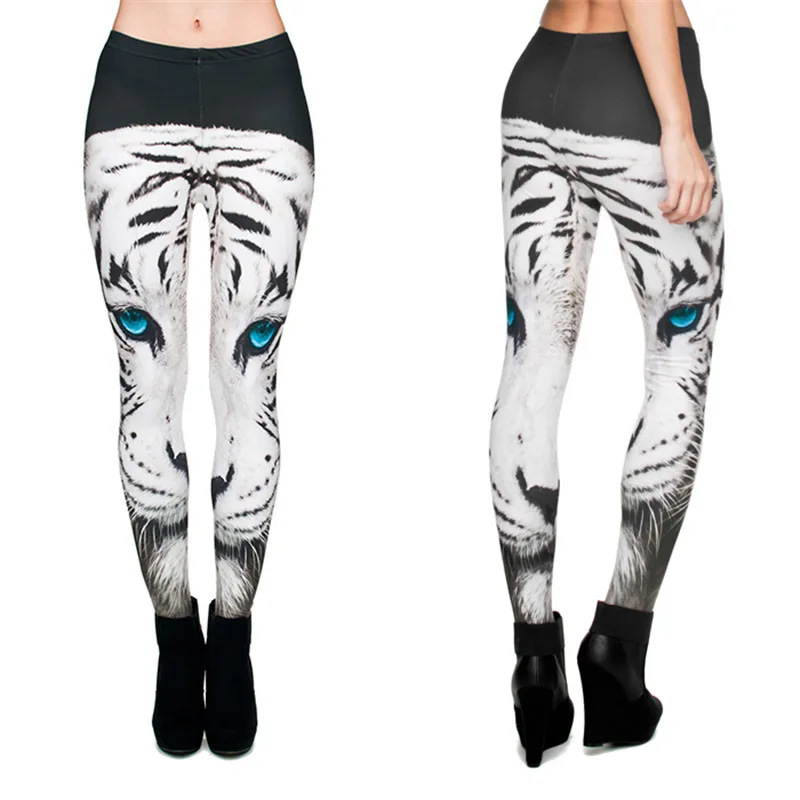 Super Soft Stretchy TIGER Print Plus Size Fitness Leggings Sexy Silm Legins Ankle Length Trouser Women Pants