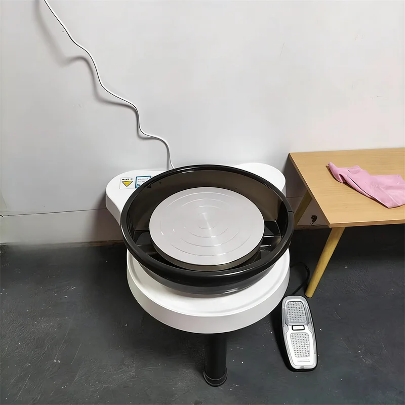 200W Electric Pottery Wheel Machine with Foot Pedal 60-320RPM Adjustable Speed, Ceramic Clay Forming Machine for Pottery Art