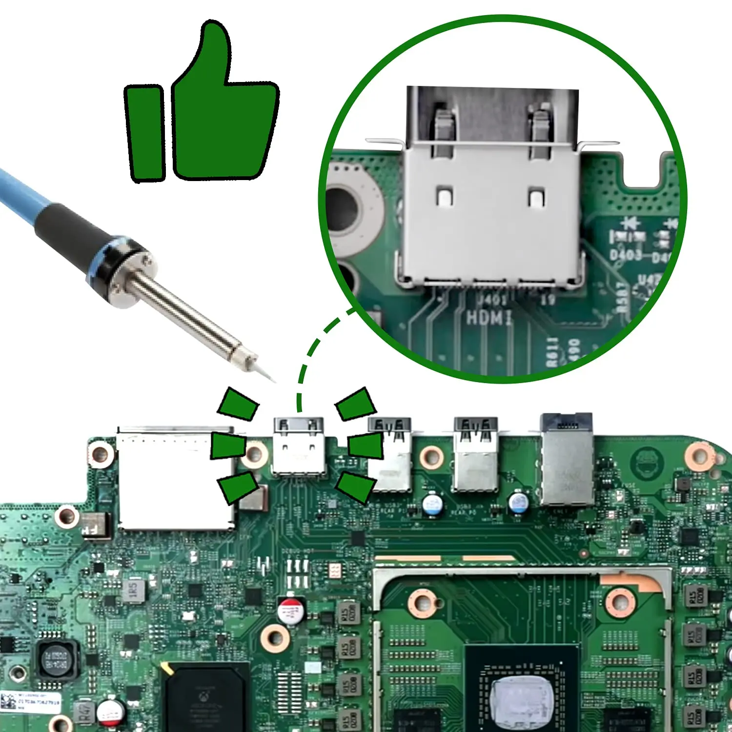 

5pcs HDMI Port Replacement for XBOX SERIES S Console HDMI Port Connector Replacement HDMI-Compatible Port Socket Connector