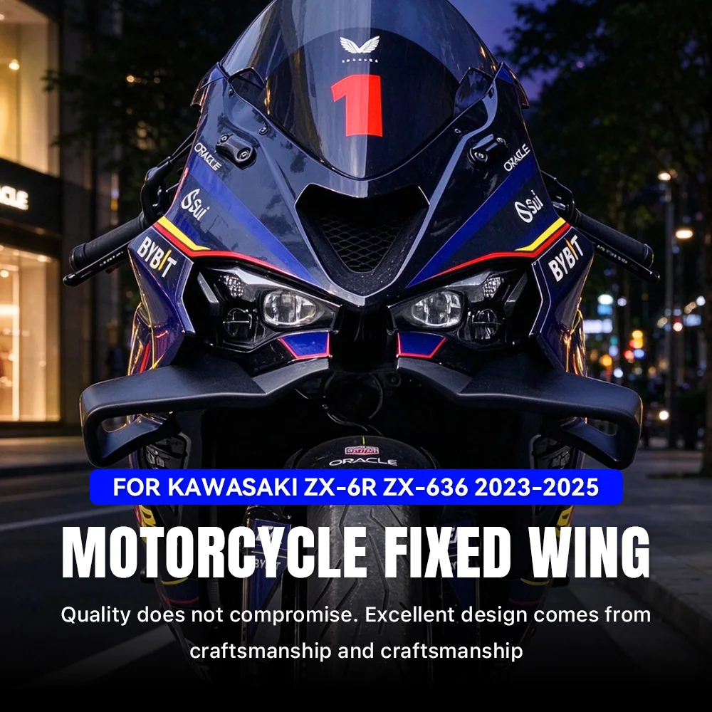 For Kawasaki ZX-6R ZX-636 2023-2025 2024 motorcycle new accessories, fixed wing spoilers, side wings, ailerons, flap fairings
