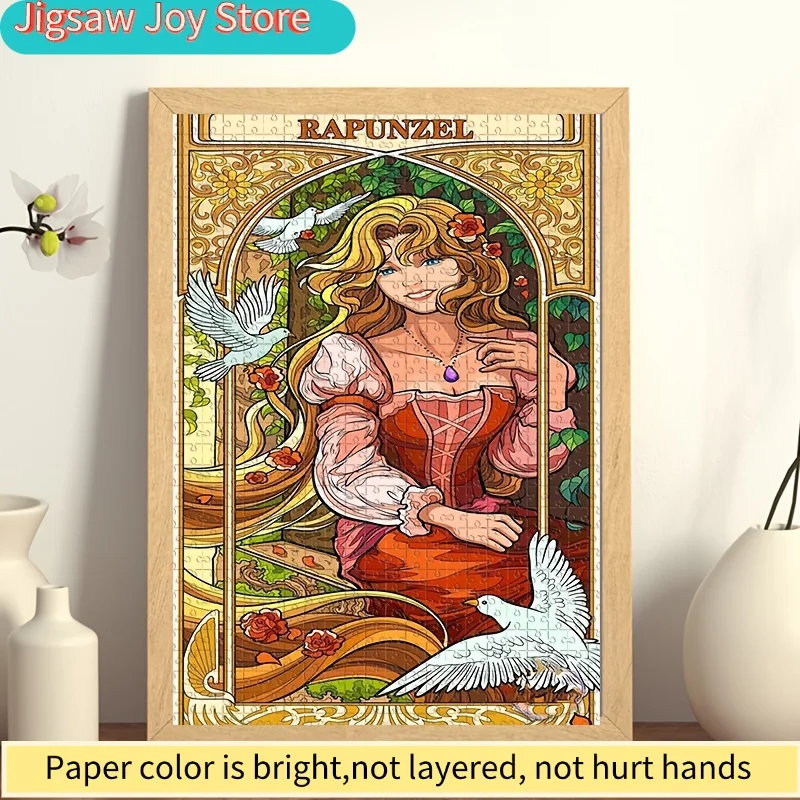1000피스 프린세스 라푼젤 퍼즐 - 공식 라푼젤 황금 머리 & 탱글드 영화 아트, 성인 및 가족용 특대형 직소 퍼즐