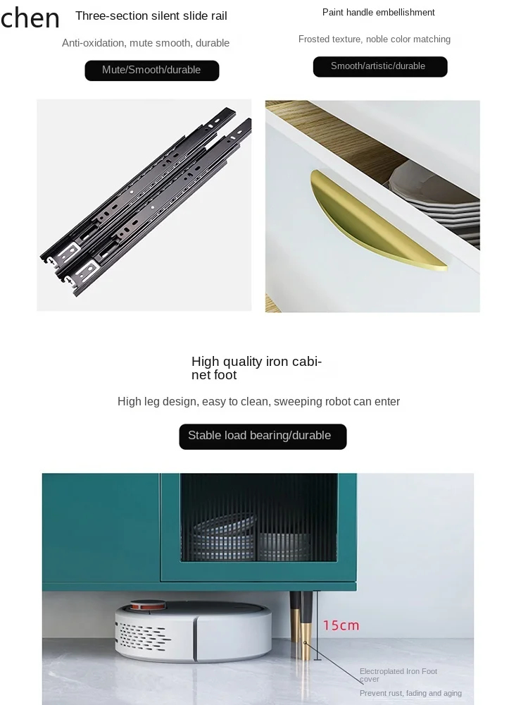 YFY Kitchen Cabinet Locker Living Room Wall Home Cupboard Light Luxury Tea Cabinet