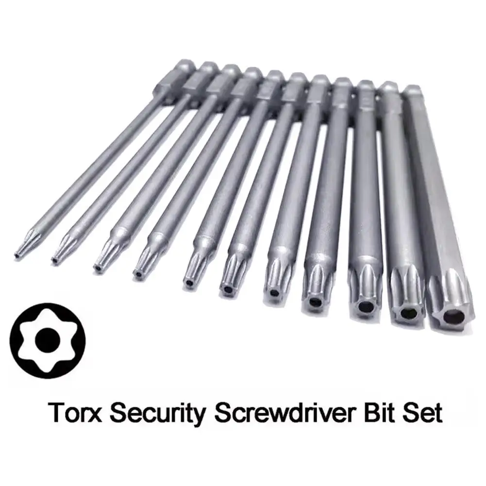 Imagem -06 - Hex Shank Hole Segurança Torx Bits Projetos Faça Você Mesmo t7 t8 T10 T15 T20 T25 T27 T30 T40 50 mm 75 mm 100 mm 150 mm Dentro Peças 12 Peças