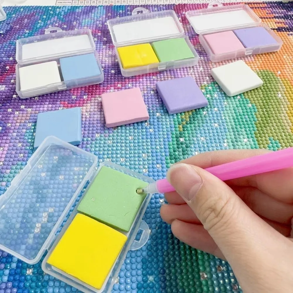 1/2PCS Silicone Diamond Painting Clay Cross Stitch DIY Embroidery Accessories Diamond Art Putty Clay Enduring Stickiness 3x3cm - view 3