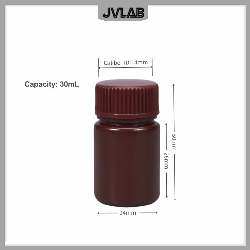 Wide Mouth Reagent Bottle 30ML-1L High-temperature Resistant Brown 500ml Plastic HDPE Sealed Powder Chemical Bottle