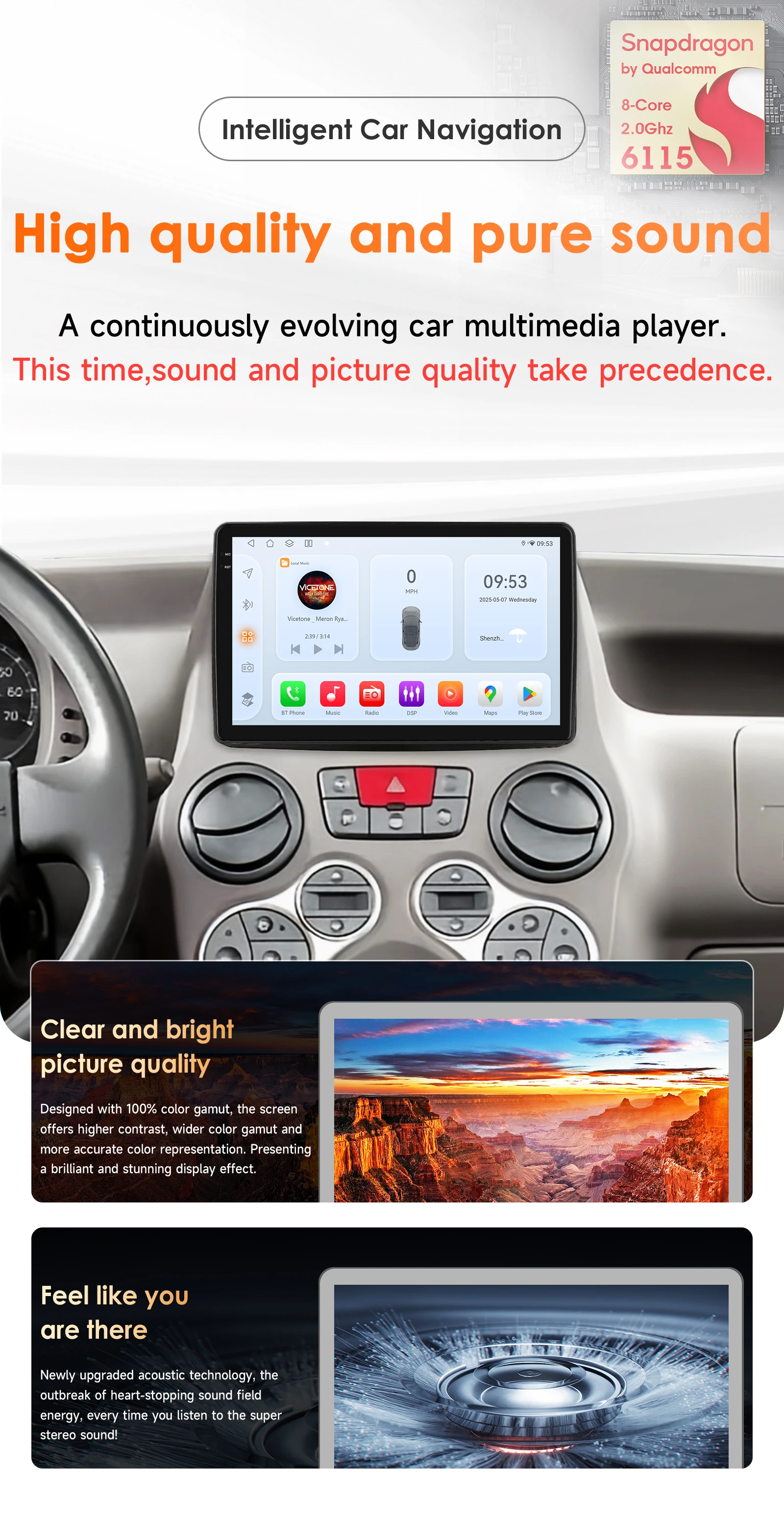 2Din 9 inch Android 14 Car Radio for Fiat Panda 2013 - 2020 GPS Navigation Multimedia Player 4G BT Carplay RDS Head Unit Stereo
