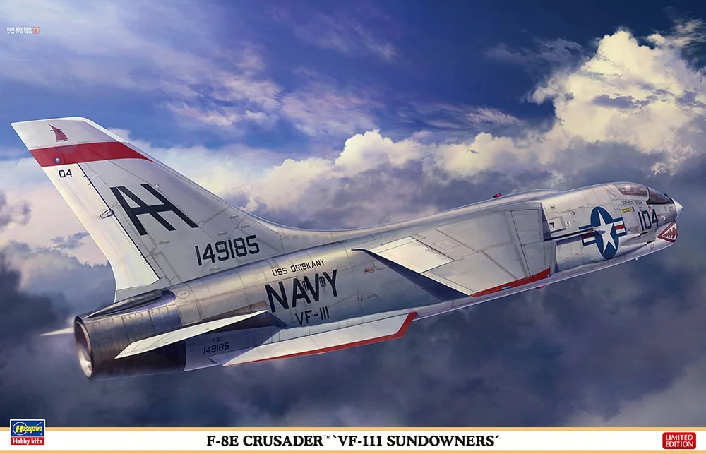 

Hasegawa 07524 F-8E Crusader 'VF-111 Sundowners ́ Limited Edition 1/48 Military Assembled Scale Model Kit DIY Toys Gifts