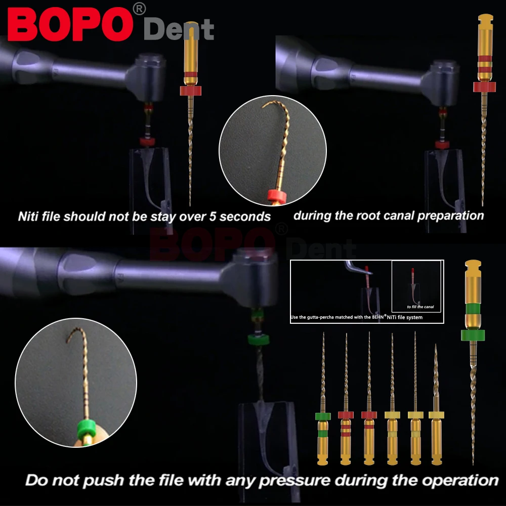 25mm 6 stks/doos Dental Roterende Bestand Endodontische Warmte Geactiveerde Wortelkanaalbehandeling Bestanden voor Endo Motor Tandheelkundige Instrument Producten Tandheelkunde