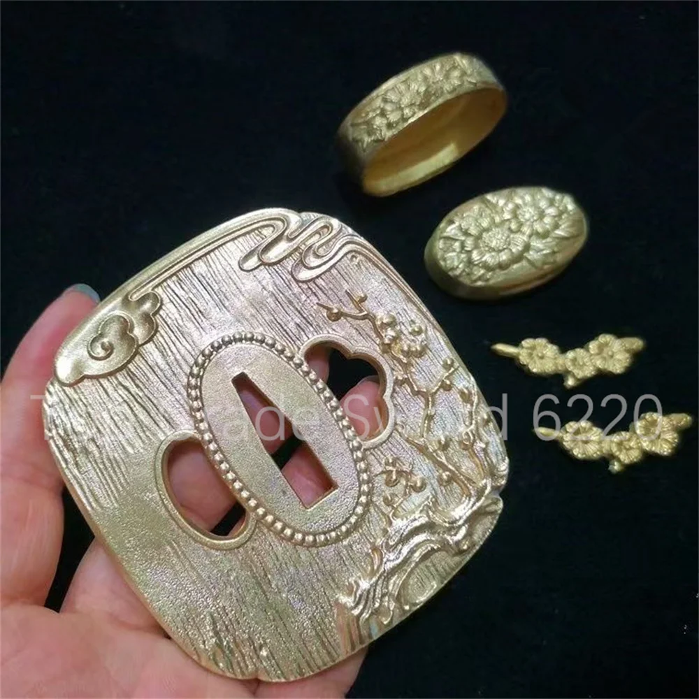 

Very Beautiful Copper Brass Handguard Tsuba Guard Kashira Fuchi Menuki For Japanese Real Japan Samurai Katana Sword Fittings New
