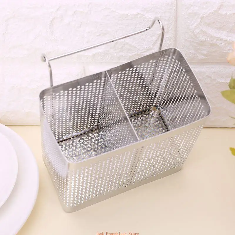 Stainless Steel Chopsticks Drain Rack Hollow Breathable Drainer Storage for Silverware Dish Drainer Basket