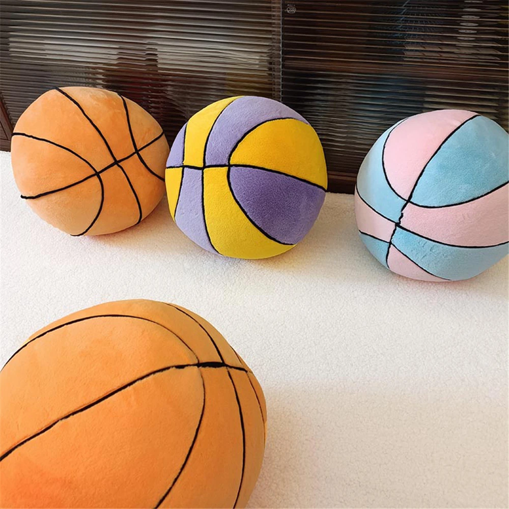 

Bubble Kiss-Plush Round Cushion for Sofa Cartoon Seat Cushion Stuffed Pillow for Office Waist Rest Throw Pillow Basketball Doll