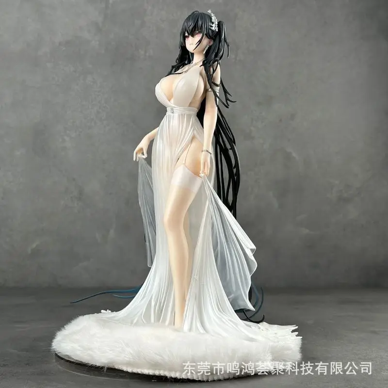 Figura de menina anime pintada à mão com saia Phoenix, modelo de vestido azul para decoração de mesa, presente colecionável exclusivo