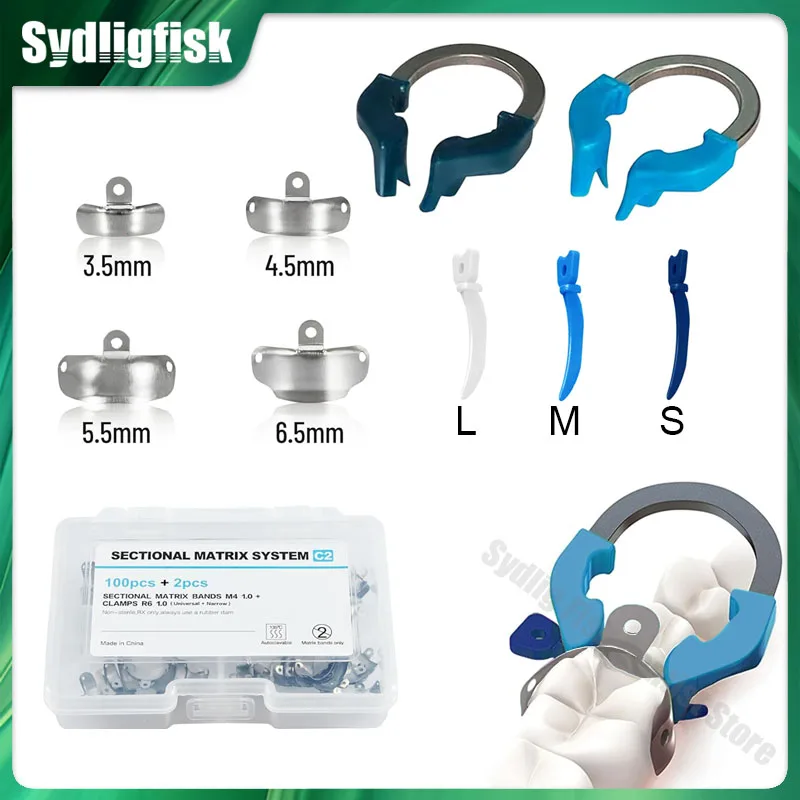 

Dental Matrix Bands NITI Metal Matrices Clamp Ring Sectional Contoured Matrix System Clamping Ring Dental Tulwar Wedges Dentist