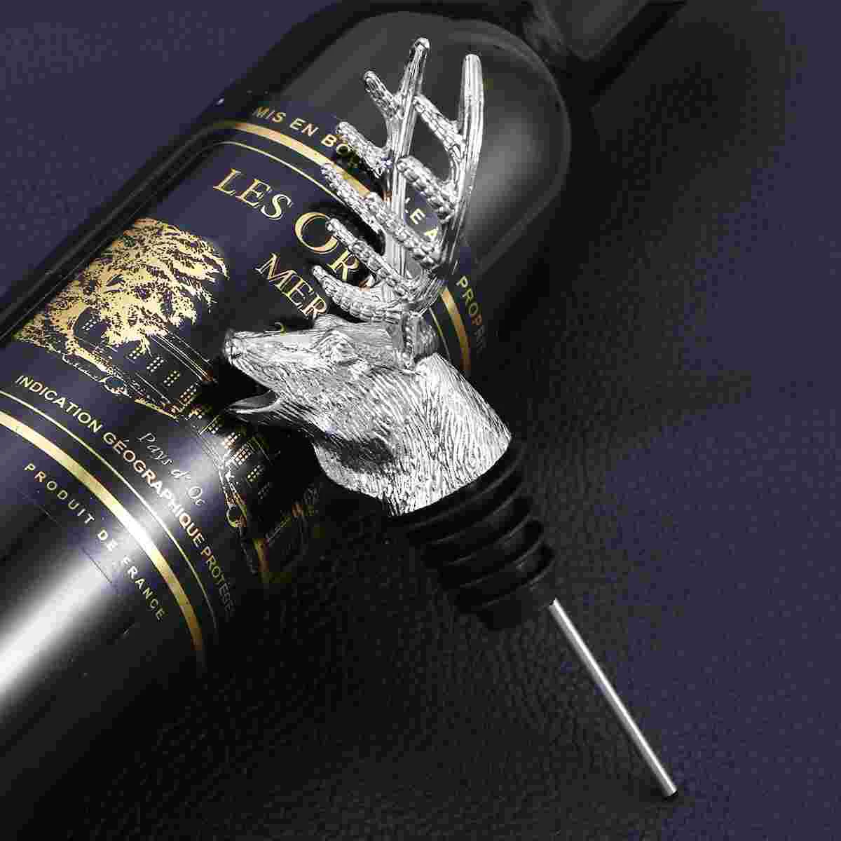 Deer Head Pourer and Stopper Aerator Decanter Stag with Silicone Rubber stoppers bottle stopper