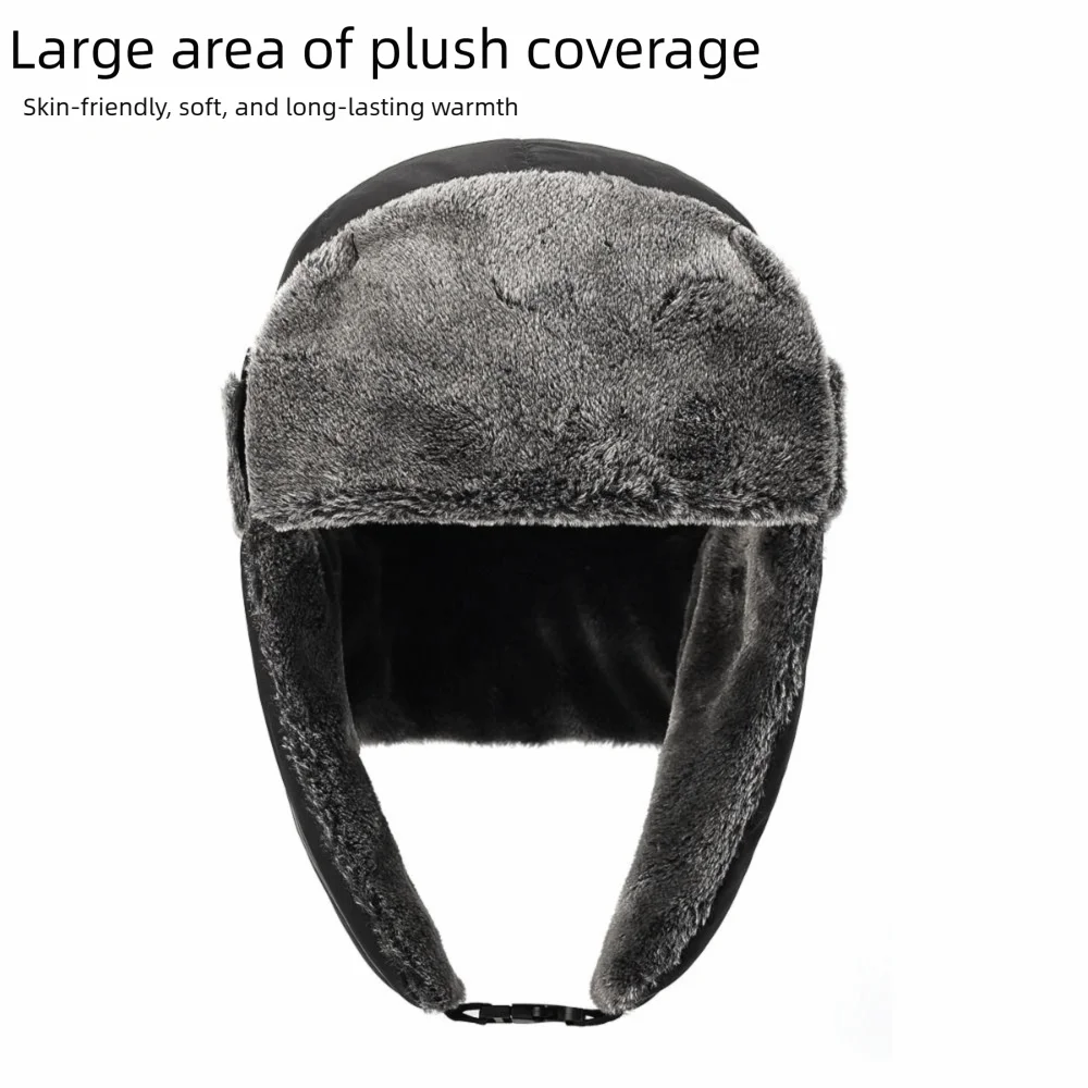 

Windproof Winter Bomber Cap Ear Protection Ski Accessories Thick Balaclava Thickened Men's Winter Earflap Hat Outdoors Sports
