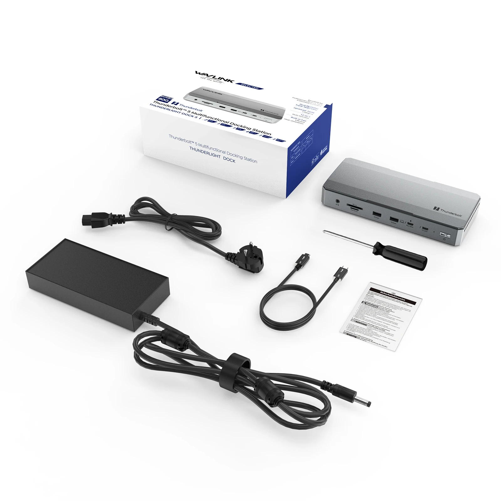 WAVLINK Intel Certified Thunderbolt 5 Dock Hub 12-w-1 z szybkością do 120 Gbps MAX, zasilaniem PD 140W, podparciem potrójnego wyświetlania 4K/dwóch wyświetlaczów 8K dla Mac i Windows
