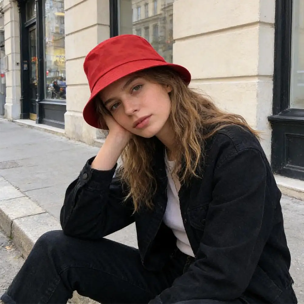 Unisex Solid Plain Bucket Hat Reversible Retro Fisherman Cap Available in Multiple Retro Colors Outdoor Sun Protection Hat