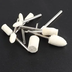 10Pcs/5Pcs 양모 펠트 장착 연마 버핑 휠 OD 3-10mm Dremel 드릴 용 연삭 헤드 로타리 공구 3mm Shank