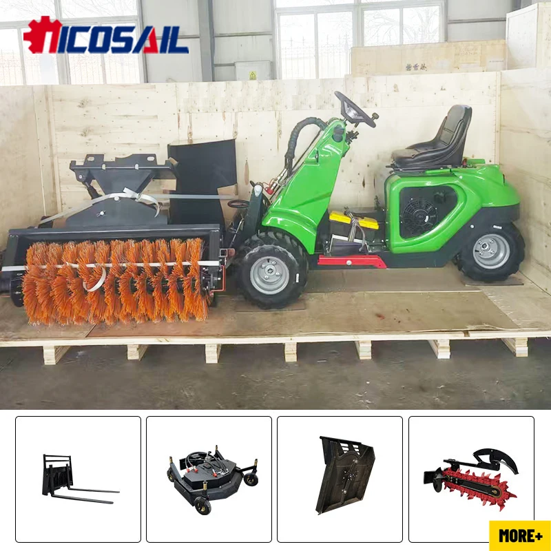 

Garden Use Compact 3WD Skid Steer Loader CE Certified Euro 5 Mini Wheel Loader For Landscaping