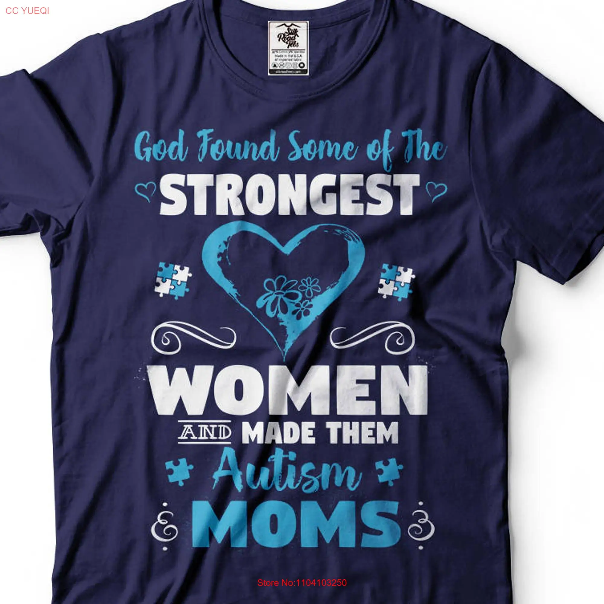 Autism Awareness T Shirt Strongest Mom long or short sleeves