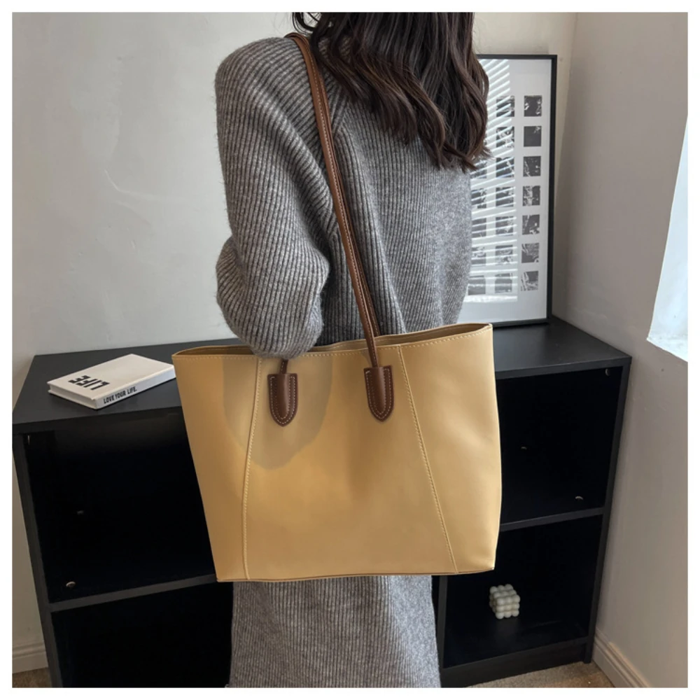 Women Tote Bags Fashion Underarm Zipper Pouch Large Capacity Soft Pu Leather Shoulder Bag Female Casual Commuting Shoulder Bags