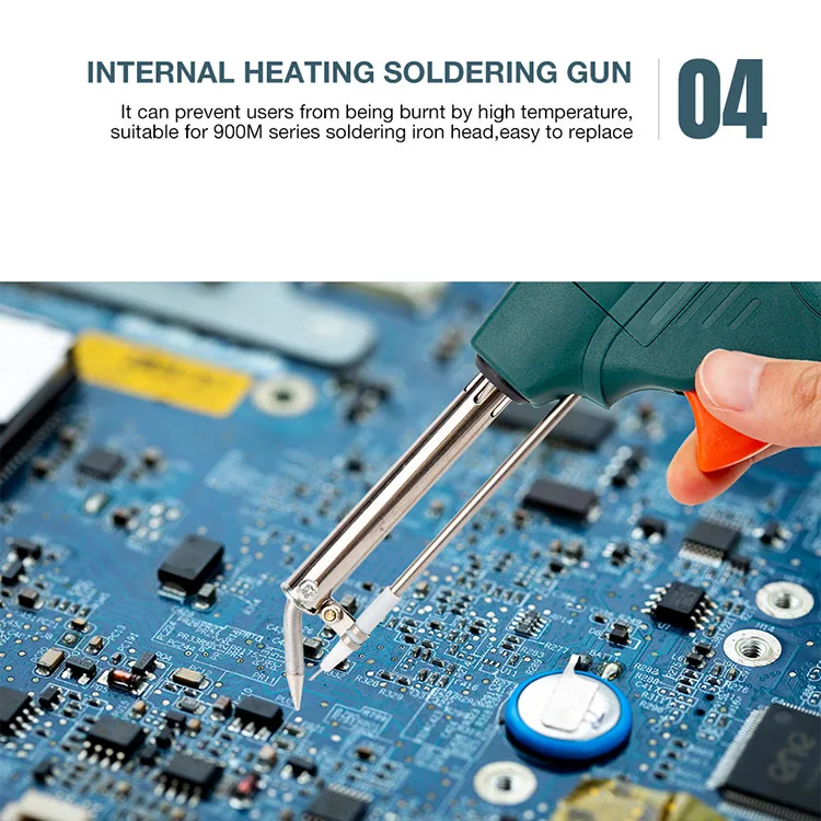 5PCS 60W Kit Solder Listrik dengan Pistol Timah Otomatis & Stasiun Solder Alat Pengelasan Plastik Termasuk Pinset & Kawat