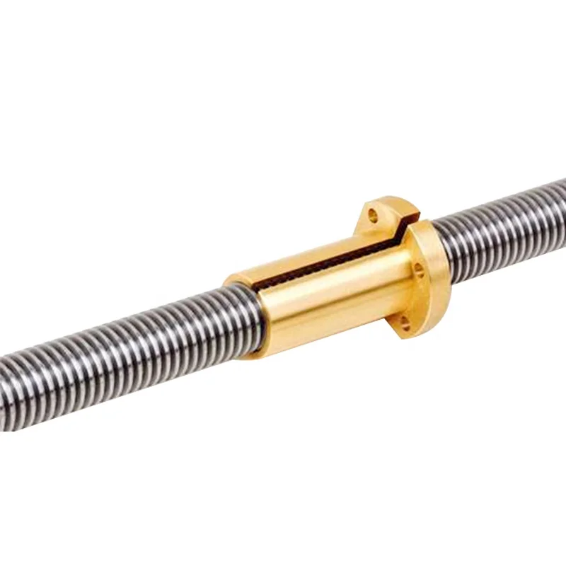 China Trapezoidal Lead Screw Diameter with  Brass Nuts 4 Starts Left and Right Thread Motor Core Component