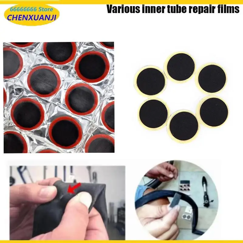 Mountain Bike Tire Repair Patch 48 Pieces Square Tire Patches 25mm round Tire Patches Repair Cycling Supplies