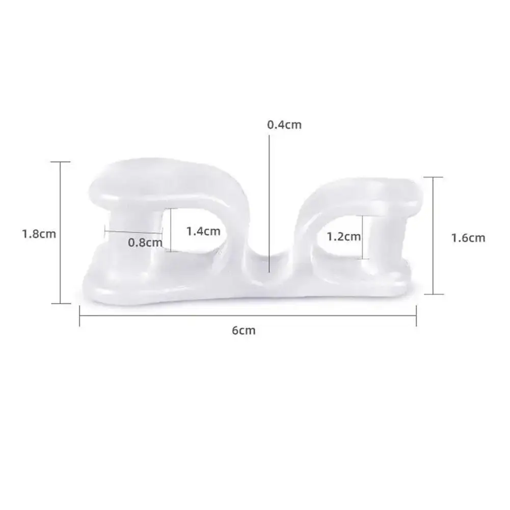 1pair Silicone Gel Straightener Two Hole Toe Separator Fingers Protector Bunion Adjuster Hallux Valgus Foot Care  ﻿