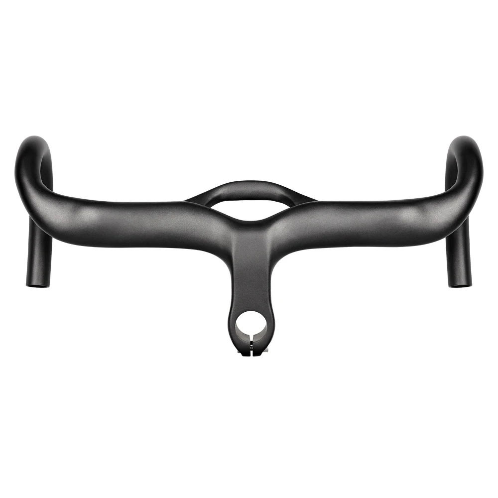 Toseek Bicycle Integrated Stem Handlebar 400 420 440 Carbon Fiber Drop Bars Matte Road Bike Race Handlebar for 28.6 Fork