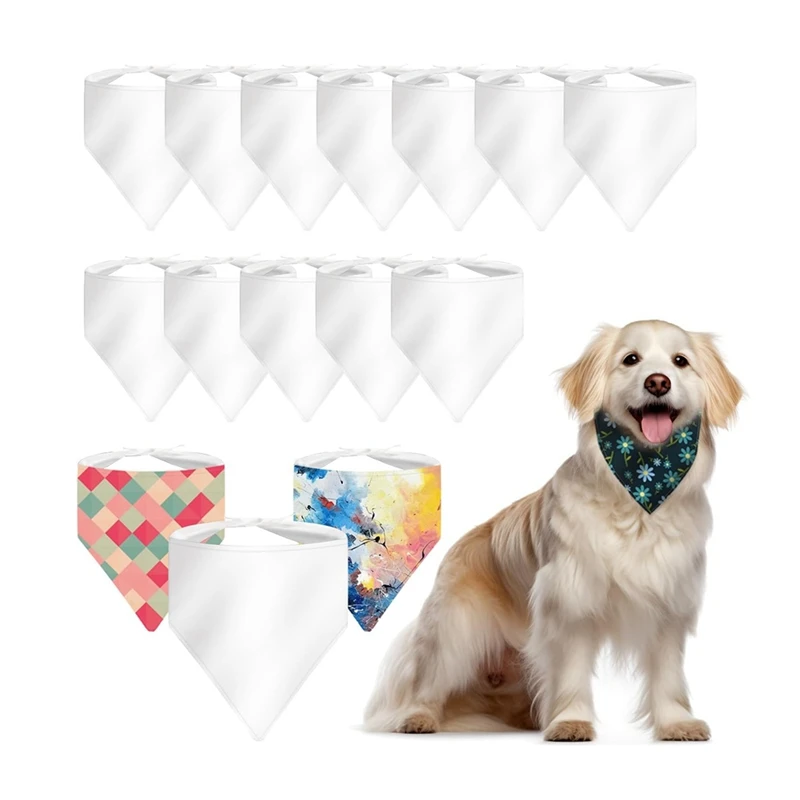 36 PCS Sublimation Blank Dog Bandana,DIY Holiday Dog Scarf, Sublimation Triangle Bib Handkerchief Dog Tags Blanks Bulk