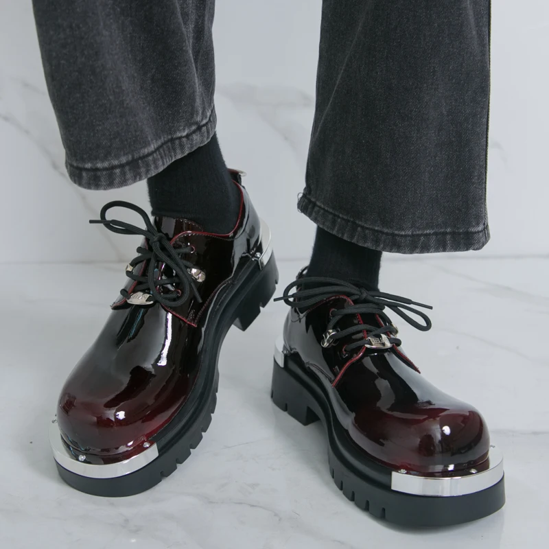 

Мужские туфли дерби Дизайнерские роскошные и модные стили Fashion Party Outdoor Street 37-46 Повседневные туфли на шнуровке с толстой подошвой