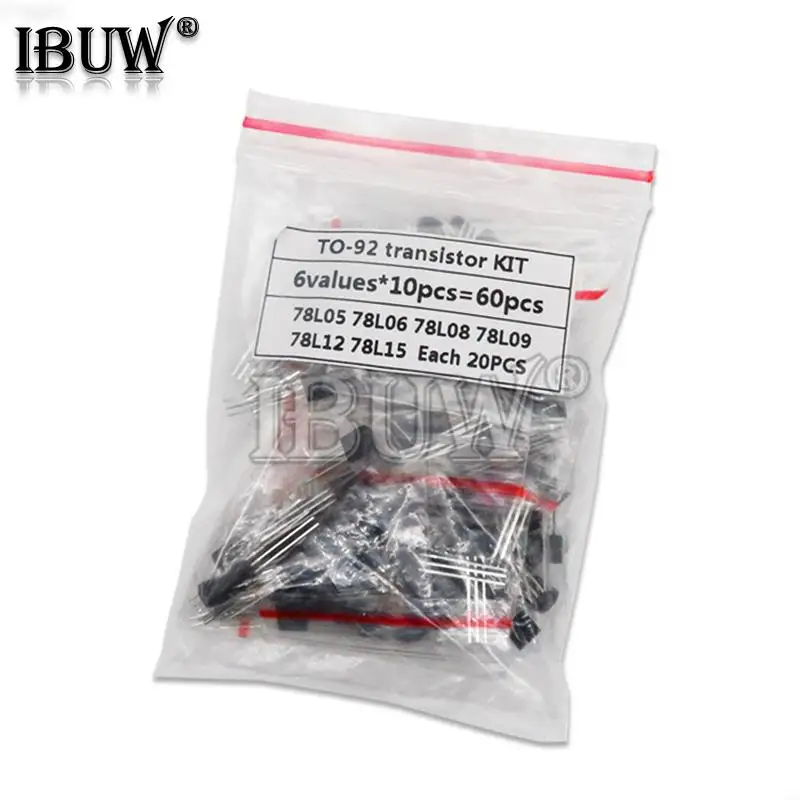 20PCSX6values=120PCS 78L05 78L06 78L08 78L09 78L12 78L15 TO-92 TO92 Transistor package Assorted Kit new and
