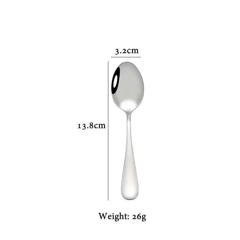 12Pcs 13.3CM High Quality Stainless Steel Dessert Spoon Coffee Cup Surface Polished Coffee Tea Spoon portable Multipurpose Spoon