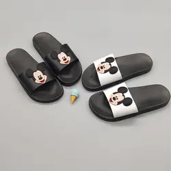 Chinelos antiderrapantes de mickey femininos, chinelos bonitos para crianças de meia-idade, interiores e exteriores, novos, verão