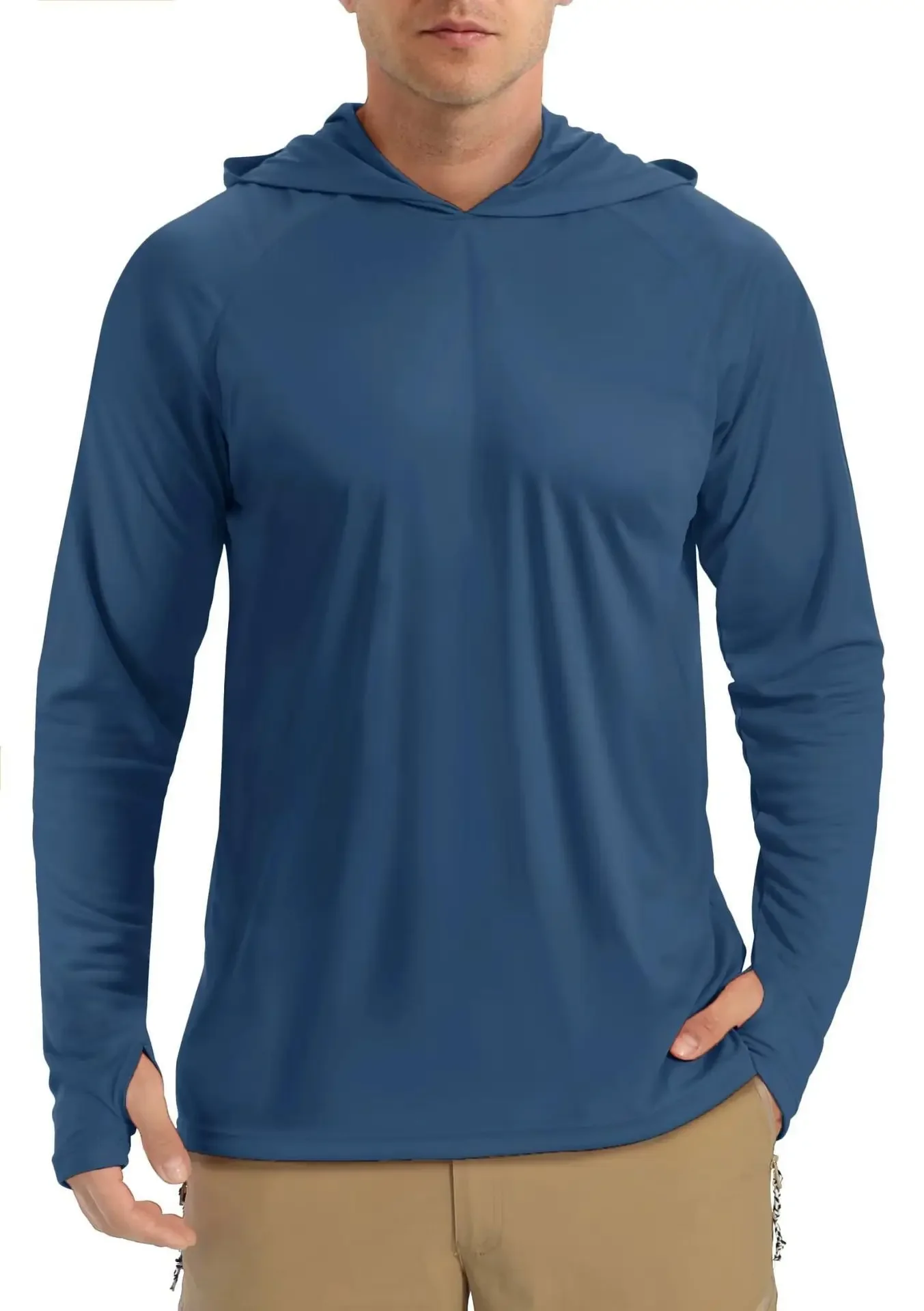 Camisetas com Capuz Masculinas de Secagem Rápida com Proteção UV, Camisetas Leves para Corrida e Pesca